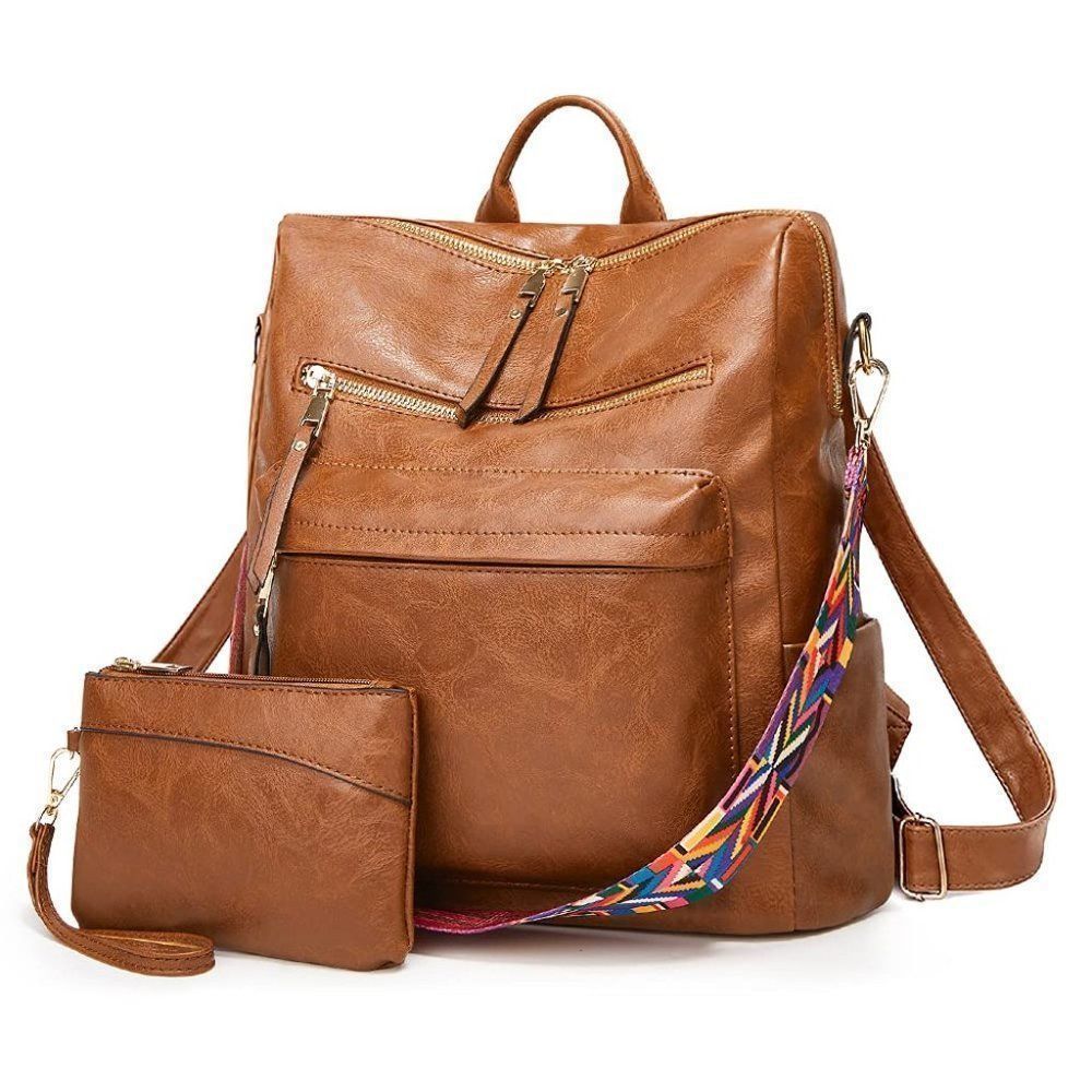 Alvas Backpacks Satchel Bags 2pcs Orange Brown